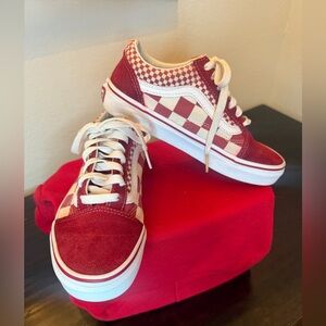 Vans Red White Checker youth Unisex  Off The Wall Low Top 5 big girl 3.5 Men
